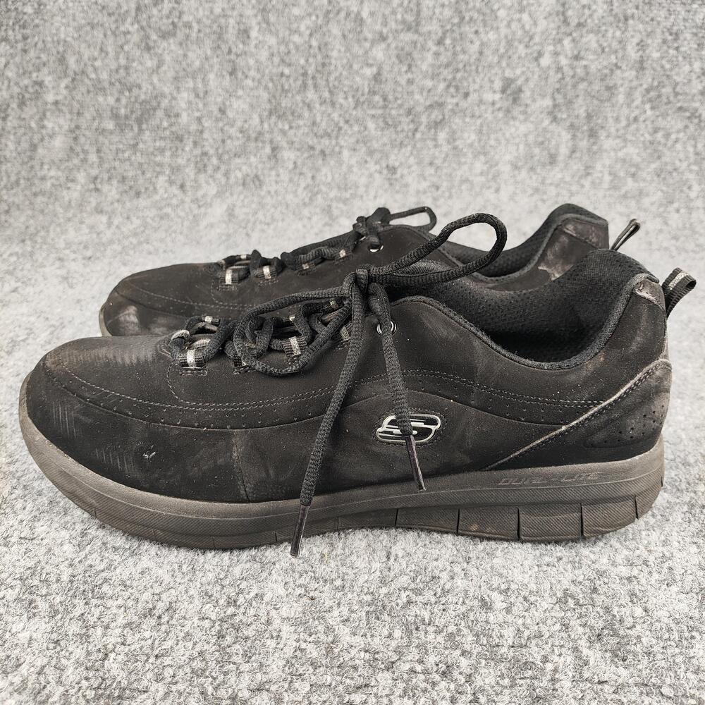 Skechers Shoes Womens Size 11 Black Leather Comfort Walking Sneakers SN 12364W